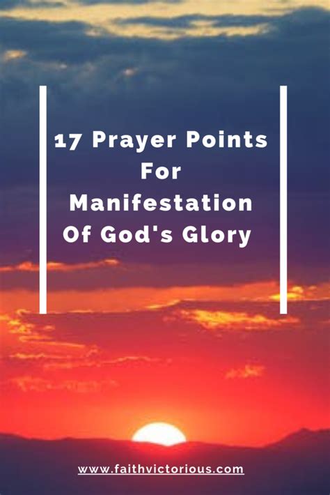 17 Power Prayer Points For Manifestation Of Gods Glory Faith Victorious