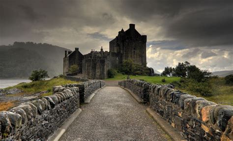 Gray Concrete Castle Architecture Medieval Castle Scotland Hd