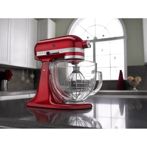 Kitchenaid Artisan Series 5 Quart Stand Mixer In Candy Apple Red W Glass Bowl Ksm155gbca