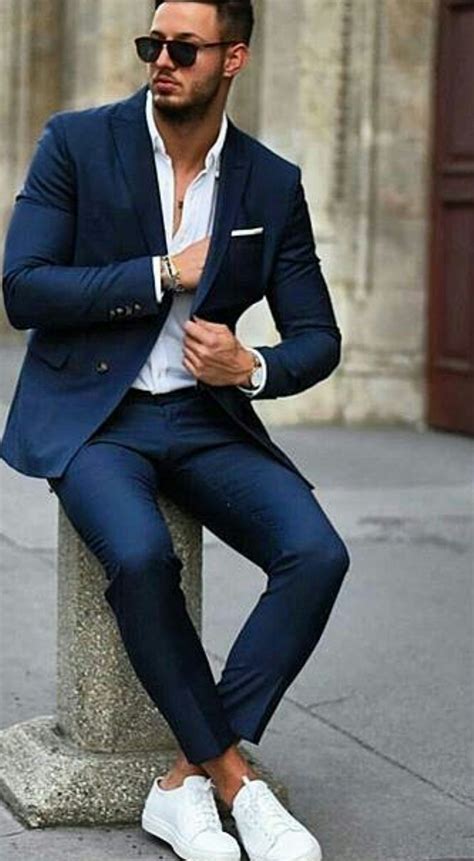 Shop the new range of men's clothes, accessories, shoes, bags and more. Blue Suit and Sneakers