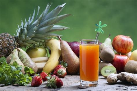 Freshly Squeezed Mixed Fruit Juices Stock Image Image Of Beverage