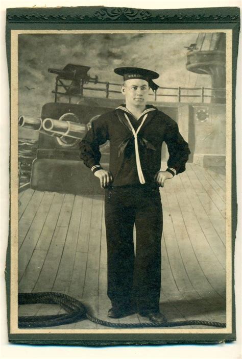 Wwi Era Us Navy Sailor In Uniform Studio Photo C Vintage