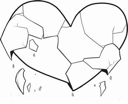 Broken Hearts Drawings Easy Draw Heart Coloring