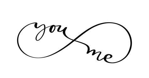 Vector Infinity Sign With You And Me Words Inscription Text Forever