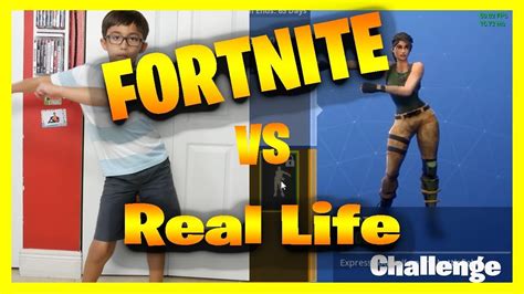 Fortnite Dance Challenge Vs Real Life Youtube