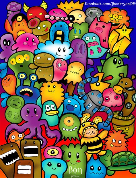 Cute Doodle Monsters Colored By Bon09 On Deviantart