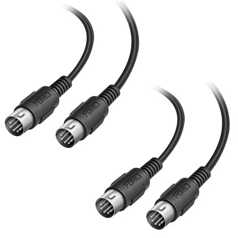 Fore 33 Feet 2 Pack Male To Male 5 Pin Din Midi Cable Compatible With Midi Keyboard