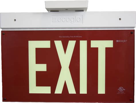 Download Red Photoluminescent Exit Sign Exit Sign Clipart Png