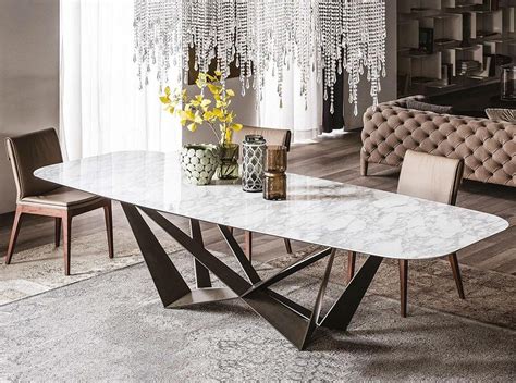 White wood and tempered glass swivel coffee table. 20 Best Collection of Italian Dining Tables | Dining Room Ideas