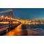 USA California San Francisco Bay Bridge City Night Lights 