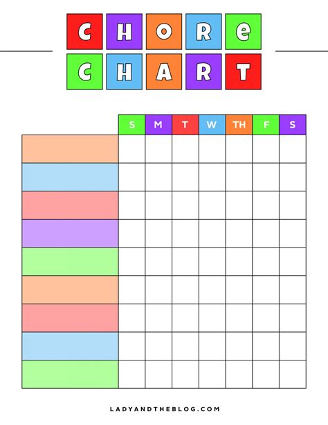 My Chore Chart Printable