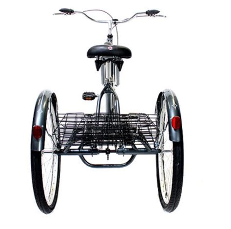 schwinn meridian 26 adult tricycle silver basket cruiser 3 wheel bike aluminium ebay