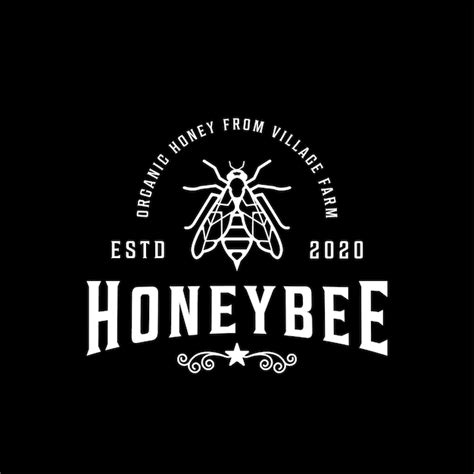 Premium Vector Honey Bee Logo Vintage Vector Illustration Template