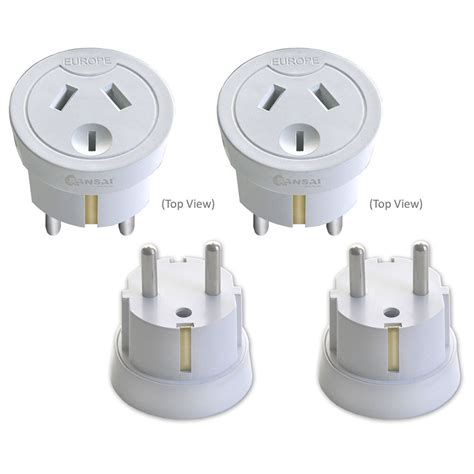 2x Travel Power Adapter Aunz Socket To Plug Asia Eumiddle East