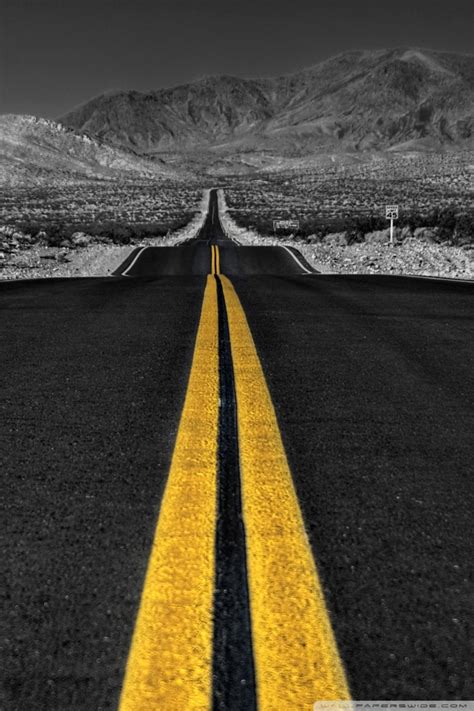 Download black and white wallpaper for iphone, android and desktop. Long Desert Road Black And White Ultra HD Desktop ...
