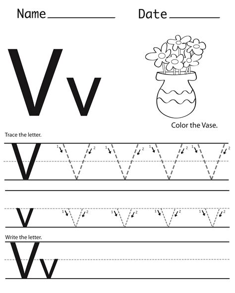Letter V Preschool Worksheets Free Letter V Alphabet Learning Worksheet