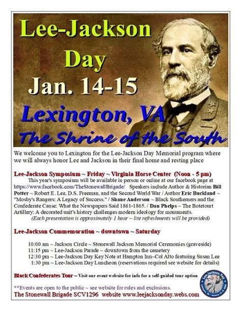Lee Jackson Day Lexington Virginia Event Wire Reenactments Walks
