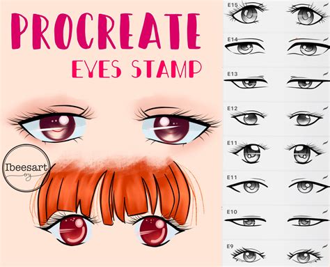 Procreate Eyes Stamp Procreate Anime Eye Brush Etsy Anime Eyes