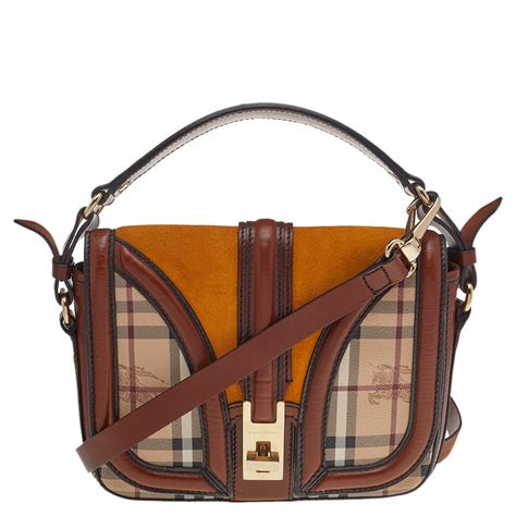 Burberry Multicolor Haymarket Check Coated Canvas And Leather Small