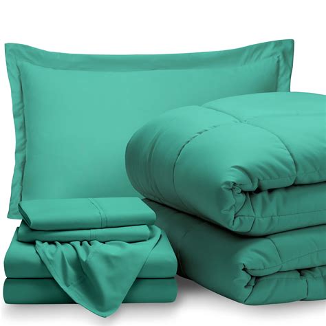 Bare Home Piece Bed In A Bag Twin XL Comforter Set Turquoise Sheet Set Turquoise
