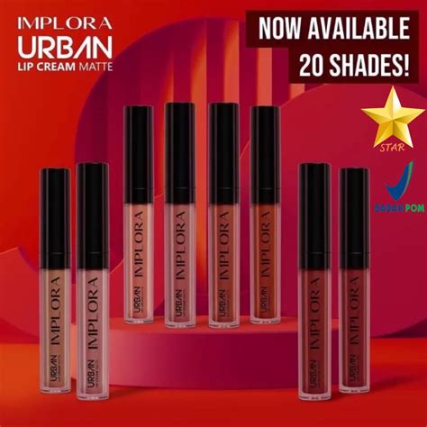 Ready 20 Colors Original Implora Urban Lip Cream Matte New Official Bpom Cream Lipcream Lipkrim