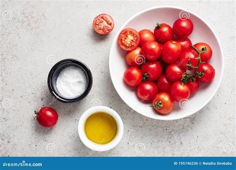 Cherry Tomatoes And Olive Oil Stock Photo Image Of Dieting