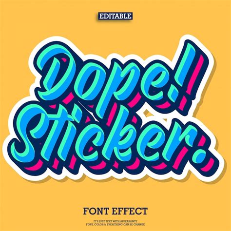 Premium Vector Custom Dope Sticker With Lettering Font