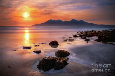 Isle Of Eigg Sunset Over Rum Small Isles Scotland Photograph By