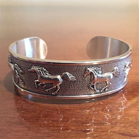 Cantering Horse Cuff Bracelet Sterling Silver Ashleys Equestrian