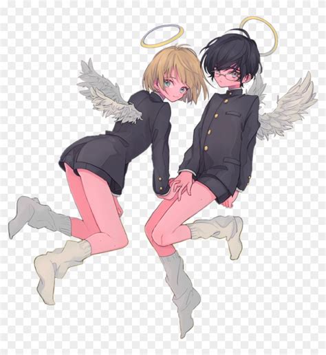 Anime Male Angel Outfit With Nine Male Guardians By Her Side She Has To