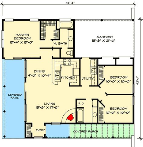 Southwestern Starter Home Plan 46033hc Architectural Designs