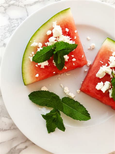 Watermelon Wedges With Feta And Fresh Mint
