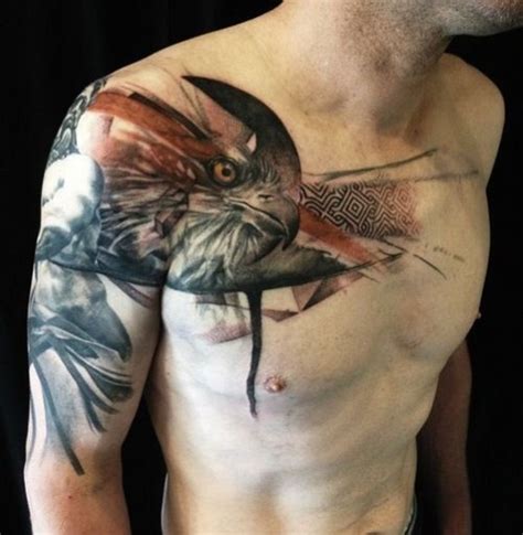New tattoos looking real nice. Realistic looking great colored bird tattoo on shoulder ...