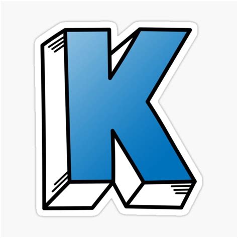 The Letter K Blue Sticker For Sale By Finlaymcnevin Redbubble