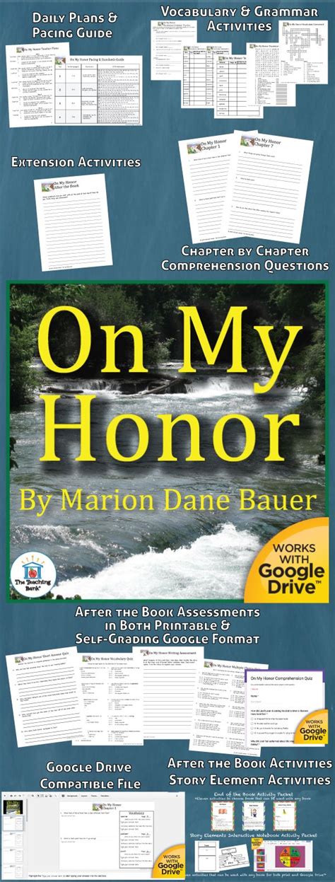 On My Honor Novel Unit Is A Common Core Standards Aligned Book Study To