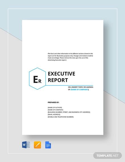 Executive Report Template 15 Free Sample Example Format Download