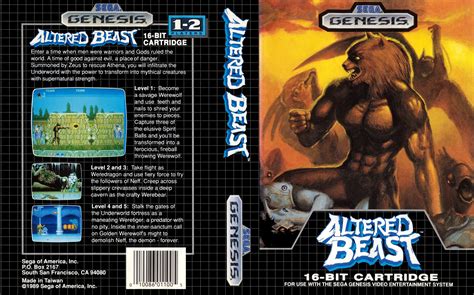 Altered Beast 1988 Capa Americana Altered Beast Sega Genesis