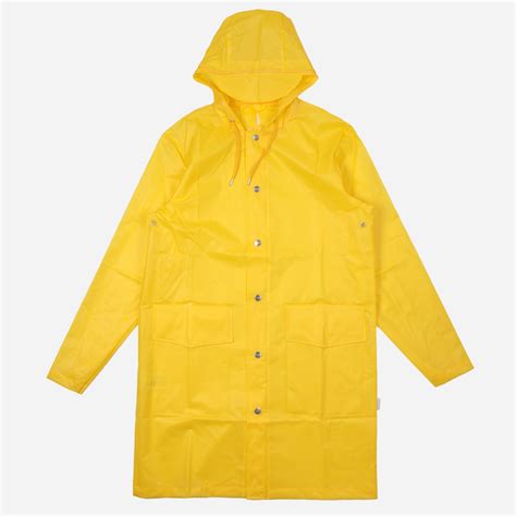 Rains Hooded Coat In Yellow For Men Lyst