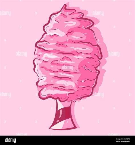 Illustration Of A Cotton Candy For Kids Isolated Object On A Pink