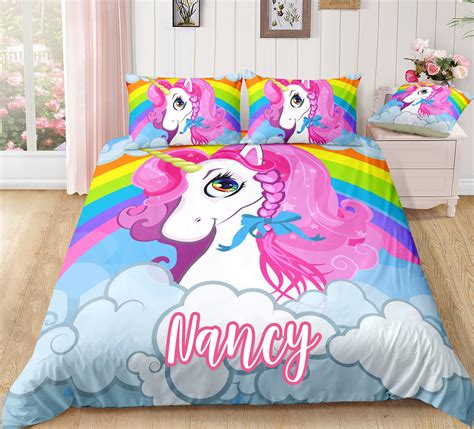 Single Bed My Little Pony Party Duvet Cover Set Unicorn Rainbow Pink