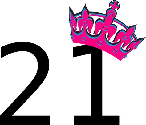 Кейт босворт, лоренс фишбёрн, аарон ю и др. Pink Tilted Tiara And Number 21 Clip Art at Clker.com - vector clip art online, royalty free ...