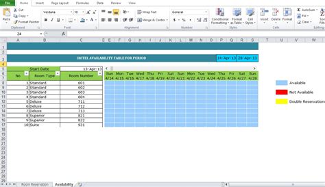 Sample Of Hotel Reservation Template Excel Tmp