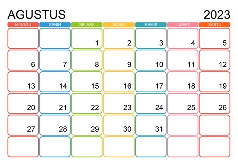 Kalender Agustus 2023 Kalender365su