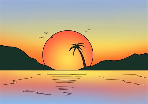 Easy Drawing Guides On Twitter Learn To Draw A Great Looking Sunset