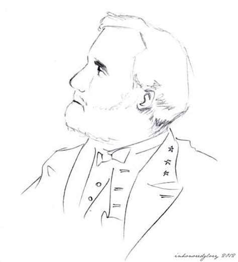 Easy To Draw General Robert E Lee Sketch Coloring Page