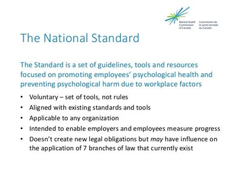Implementing The National Standard For Psychological Health And Safet