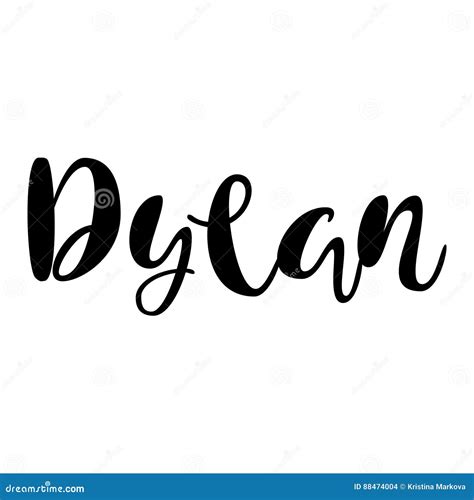 Male Name Dylan Lettering Design Handwritten Typography Vector