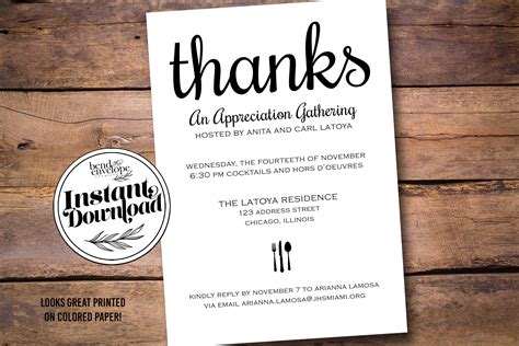 Appreciation Gathering Invitation Editable Etsy