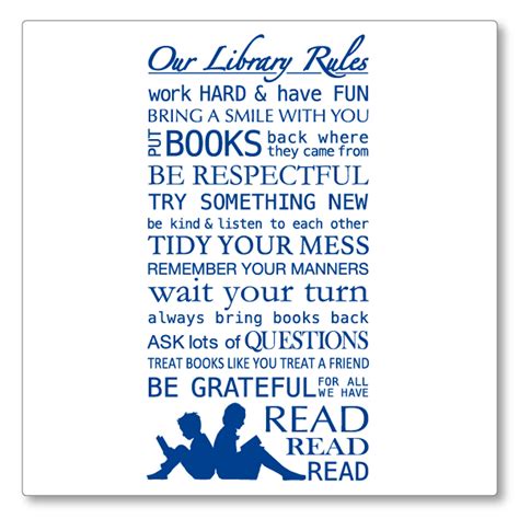 Library Rules Word Art Wall Decal Walls That Talk
