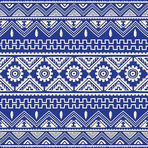 Blue Native American Ethnic Pattern Theme Vector Art Vector Premium
